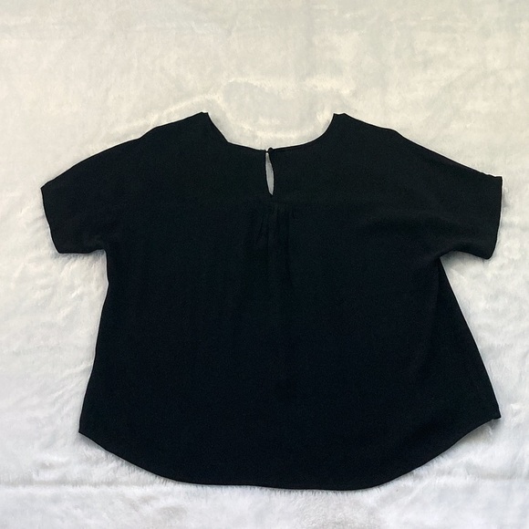 Like New Black Madewell Rhyme Top Short Sleeve Oversized Blouse Top - Picture 6 of 8